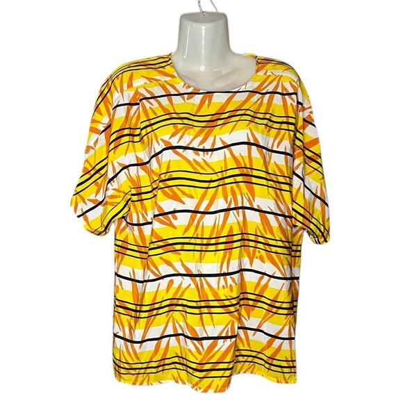 Vintage West Bay Women's Size 10 Geometric Print Lightweight Short Sleeve Blouse - Picture 1 of 5